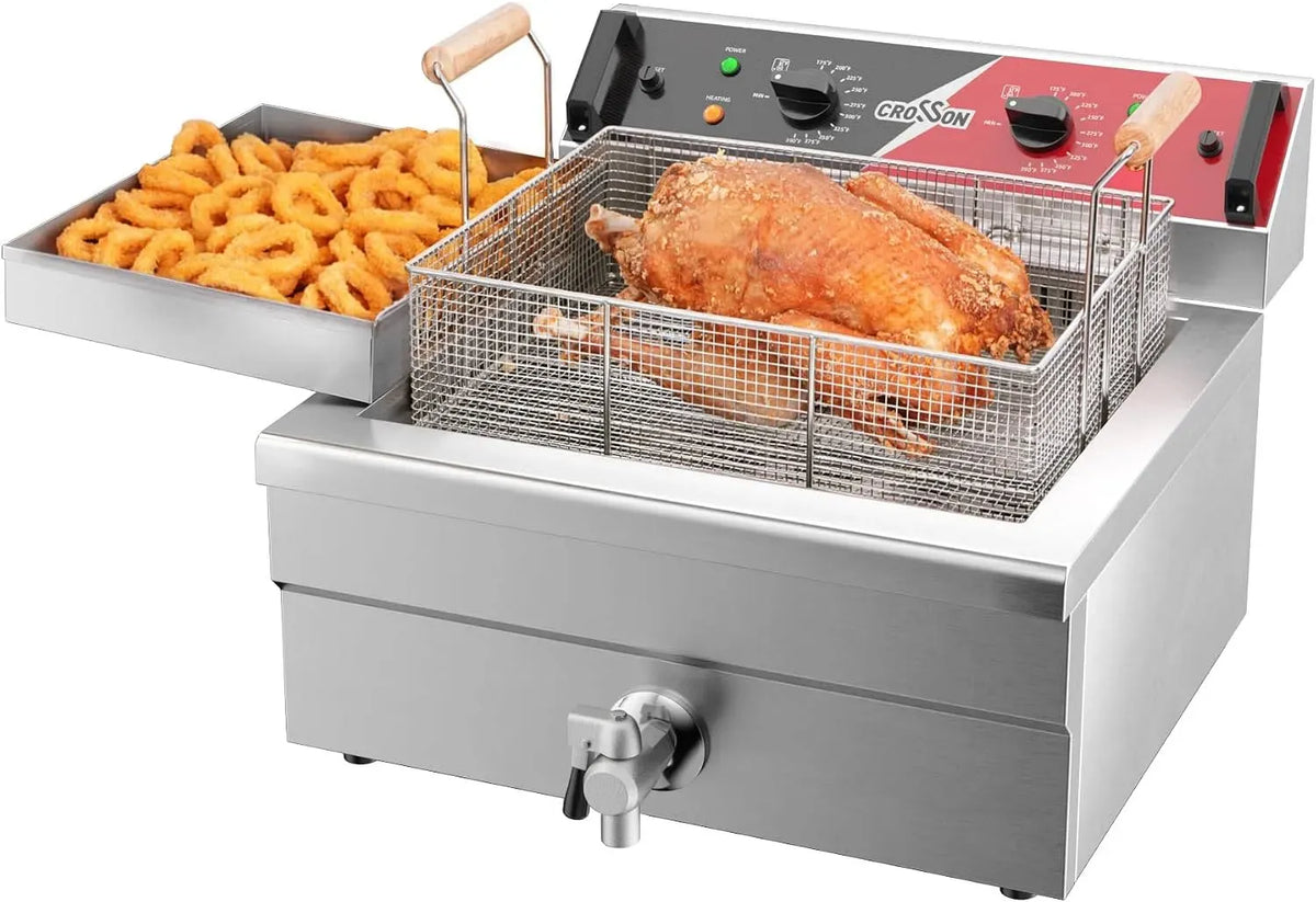 Rubinetto da cucina, 12 L, 6500 W, CROSSON, professionale, ristoranti, acciaio inox, 3 cestino