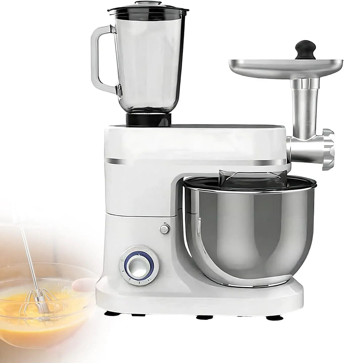 Robot da cucina 3-in-1, 10 L, 1500 W, professionale, acciaio inox, Frusta e Ciotola Acciaio 10L
