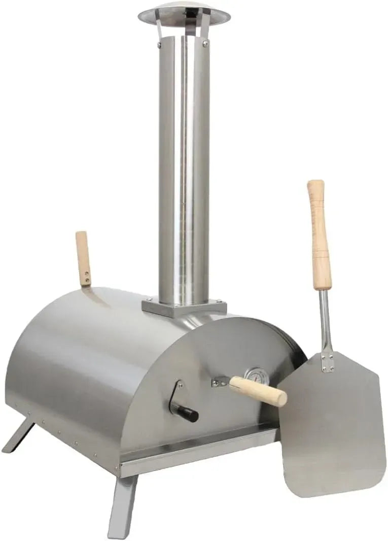 Forno elettrico per pizza, esterno, pietra refrattaria, acciaio inox, nero, Pala e Pietra Ollare per Pizza