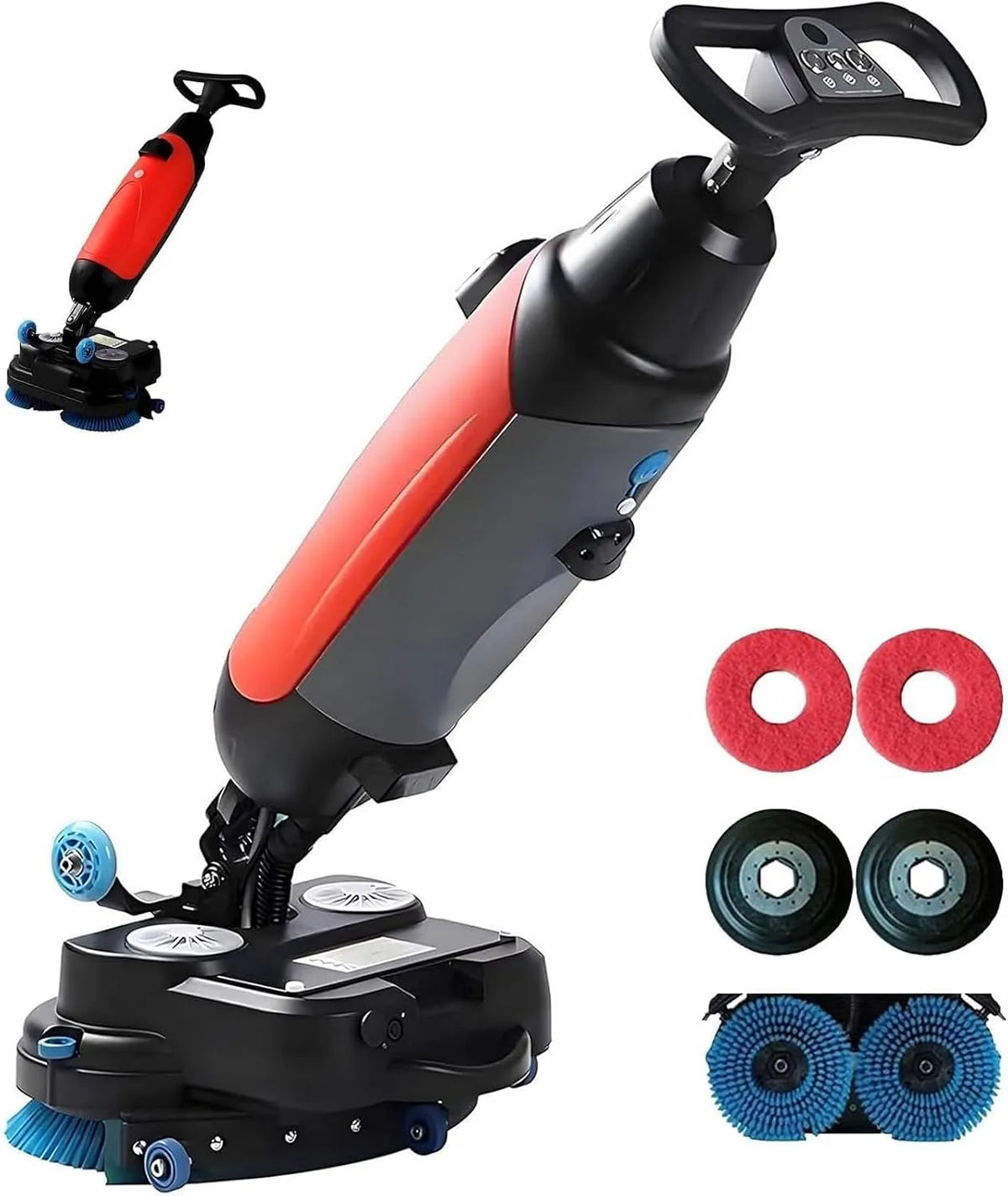 Lavasciuga, 17 pollici, lavatrice/asciugatrice, industriale, professionale, doppia spazzola a 350 giri/min, batteria da 90-120 minuti