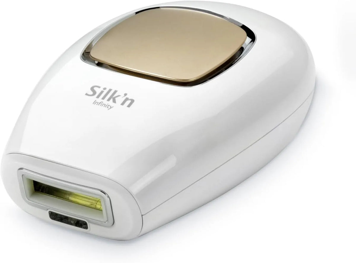 Bianco/D'oro, Tecnologia IPL, Silk'n Infinity Premium 500, 000 impulsi di luce, eHPL 2 in 1, depilazione permanente