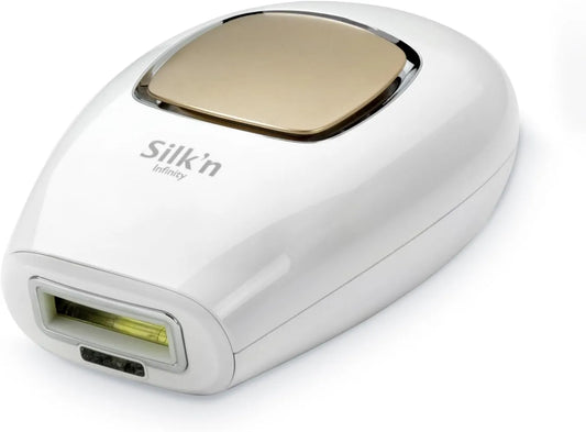 Bianco/D'oro, Tecnologia IPL, Silk'n Infinity Premium 500, 000 impulsi di luce, eHPL 2 in 1, depilazione permanente