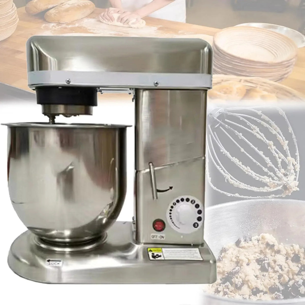 Robot da cucina, 7 L, 500 W, 3 velocità, acciaio inox