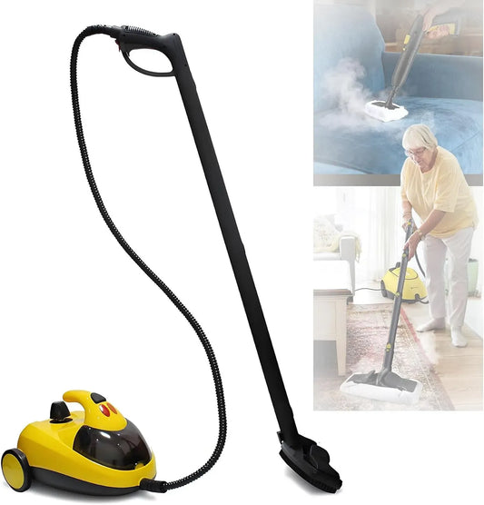 Pulitore a vapore, 1,5 L, 1500 W, portatile, ampio serbatoio, uso su pavimenti, cucina, auto, finestre e divano, Serbatoio dell'Acqua da 1,5 Litri