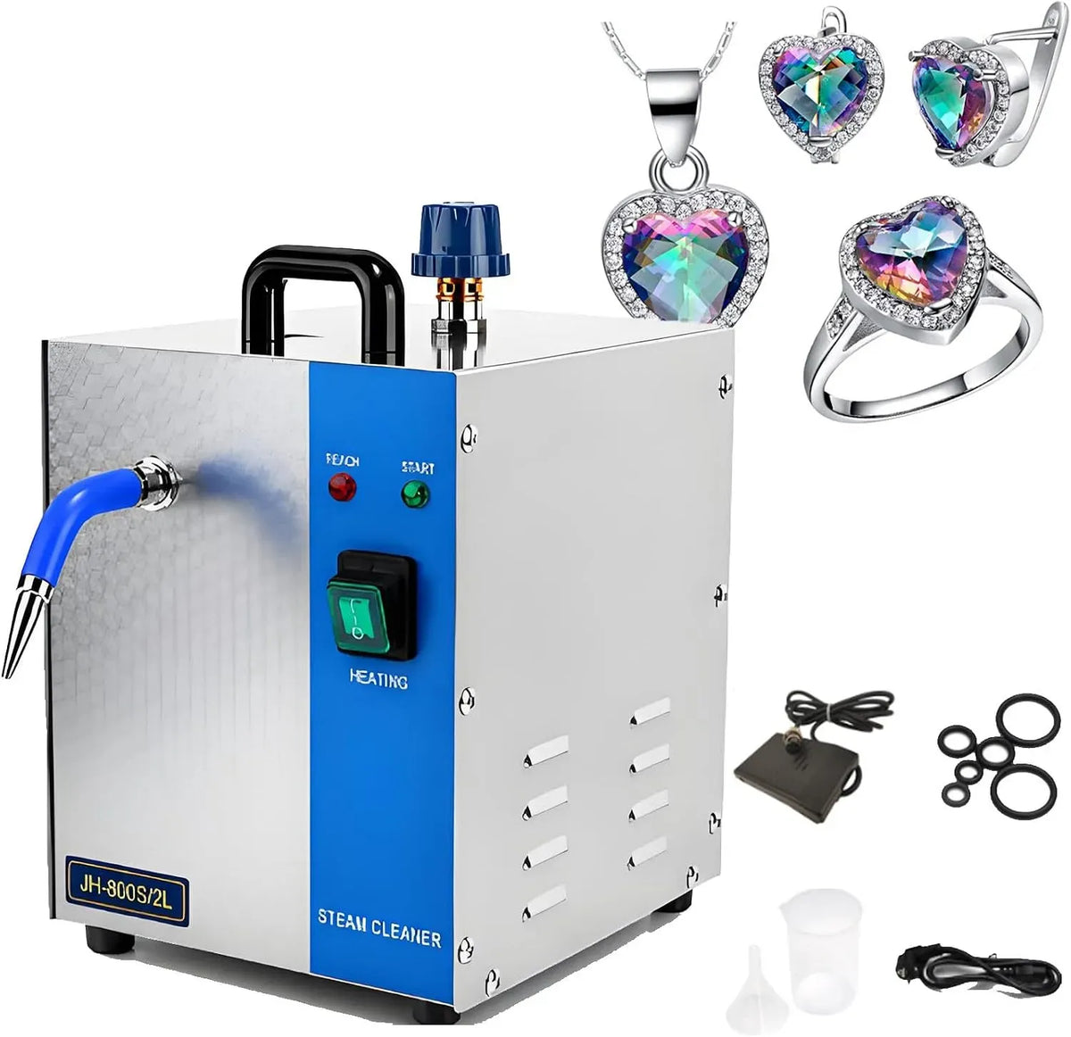 Pulitore a vapore, 2 L, 2600 W, professionale, Alta Pressione Professionale 135 °C/275 °F, Pressione Vapore 4 kg