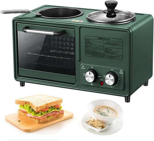 Pentola e padella, 1600 W, rivestimento antiaderente, Macchina per la colazione 4 in 1