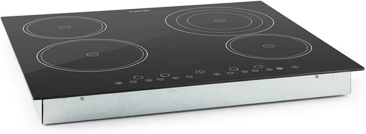 Klarstein Piano cottura elettrico, 4 fuochi, 6500 W, touch, timer, piastra elettrica, 4 Piastre 6500W Integrato