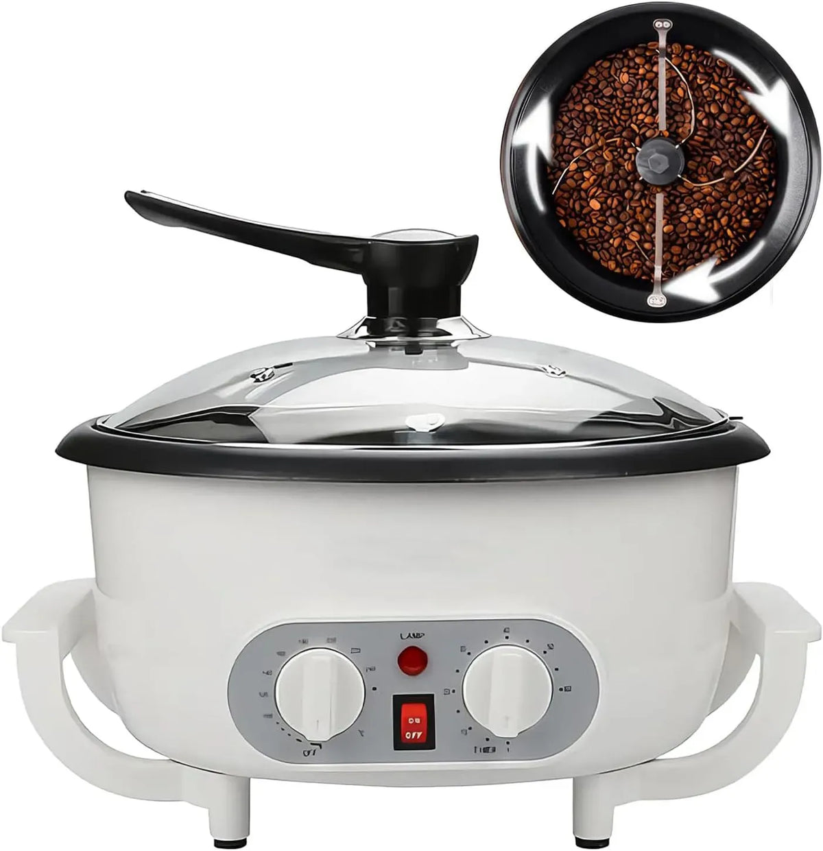 Macchina Per La, macchina da caffè elettrica, 1200 W, 0 a 240 °C, 750 G, timer, 2 zone di temperatura, per Caffè