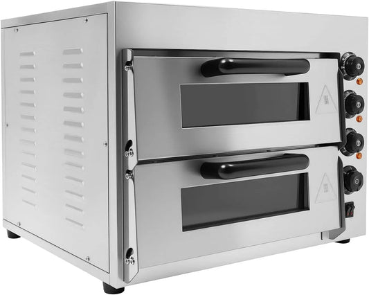 Forno elettrico per pizza, 3000 W, timer, ristoranti, acciaio inox, 4 Tasti di Regolazione