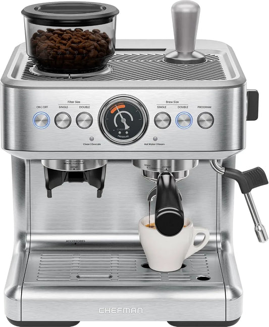 Macchina per Espresso, macinino per chicchi di caffè, macchina da caffè elettrica, 15 Bar, per Espresso 15 Bar con Macinacaffè