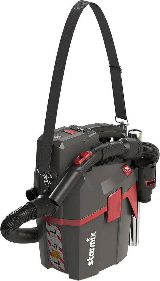 Starmix L 18 Aspirapolvere, 6 L, 18 V, classe energetica E, industriale, aspirapo vere senza batteria CAS, Aspirapo vere a batteria a secco Smart V