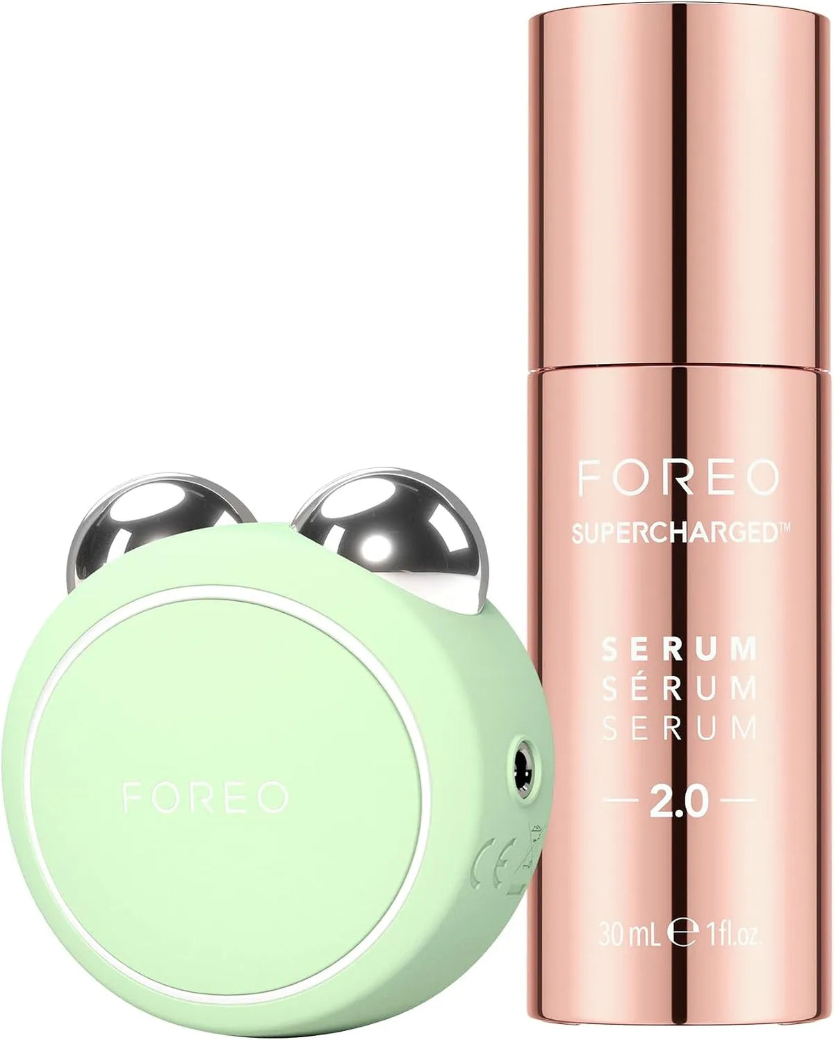 BEAR 2 Dispositivo, FOREO BEAR, SUPERCHARGED, 2 go Dispositivo viso microcorrente + Siero SUPERCHARGED 2