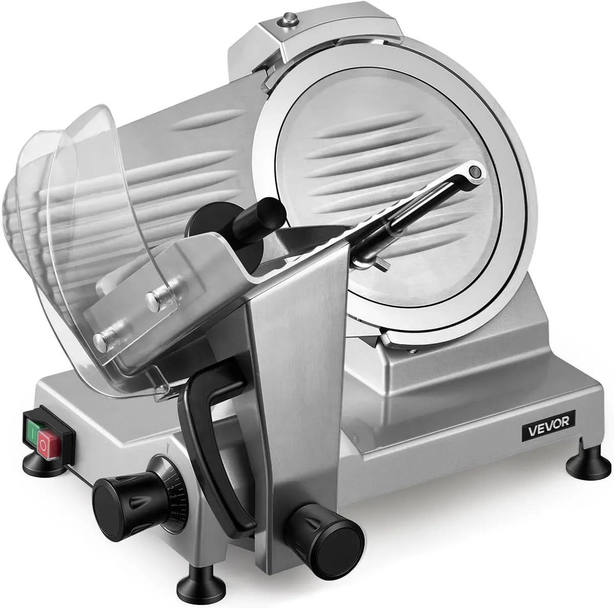 VEVOR Affettatrice, affettatrice per alimenti, 240 W, 12 mm, 250 mm, acciaio inox, per Carne