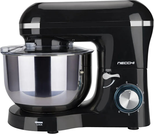 NKSM1518 Base in ABS, Impastatrice, Ciotola in acciaio da 5,5 L con coperchio trasparente, 6 velocità + funzione pulse, Ingranaggi in metallo