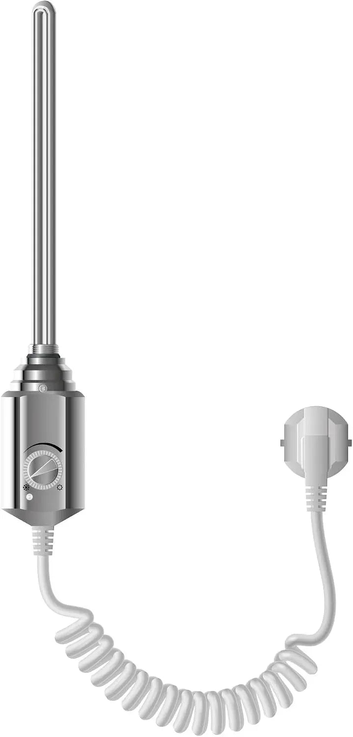Acciaio Inox, Cromato, LuxeBath Termostato Riscaldante 1200 W con Regolatore Elettronico della Temperatura Radiatori da Bagno, 1/2', Resistenza