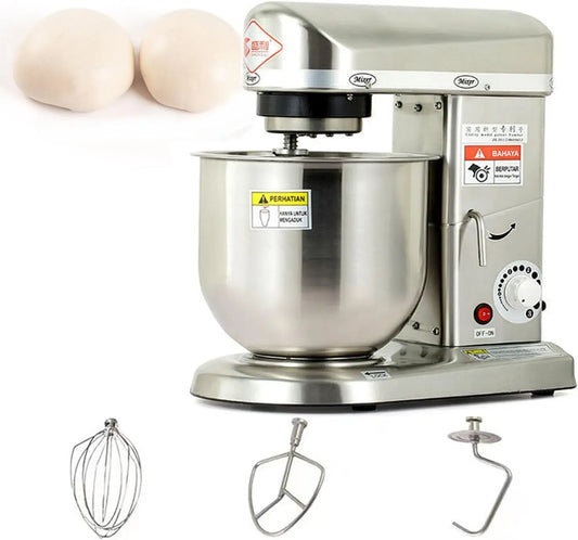 Silver-10L Testa inclinabile, Inox, per impastatrice Professionale, 10 velocità, 2,5kg Impasto, per Torta Biscotti Pasta Fresca, planetaria, 2,5 kg