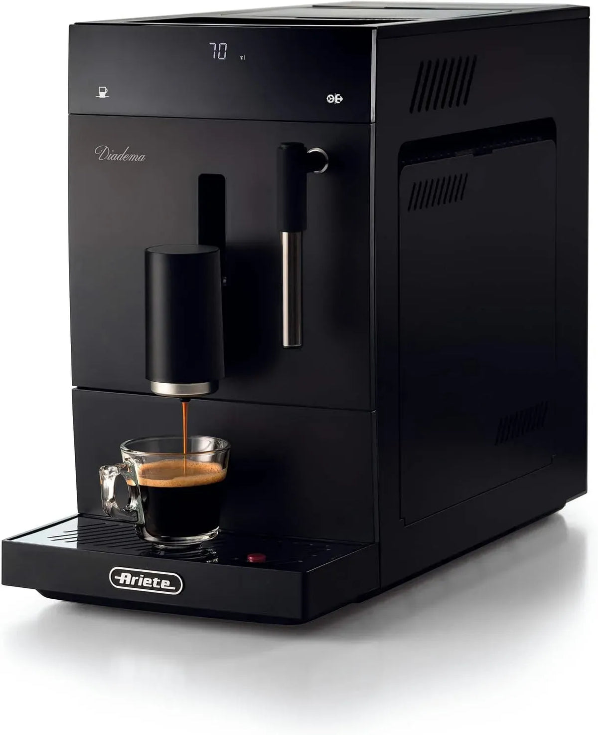 Macchina da caffè automatica, 1350 W, nero, 19 bar di pressione, Ariete 1452 Diadema, Display LED, Dispositivo Cappuccino