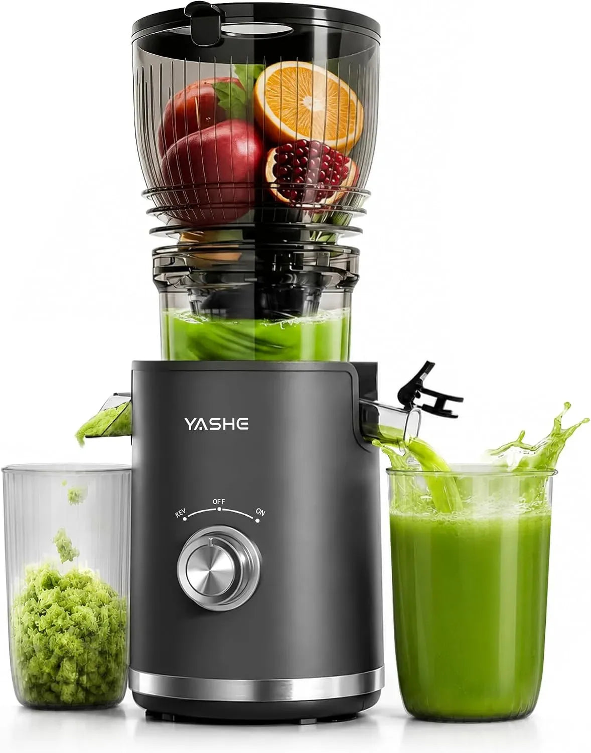estrattore di succo e spremiagrumi, Juicer, Motore, 300 W, 148 mm, per Frutta e Verdura Intera, YASHE