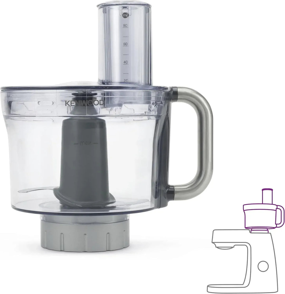 Kenwood KAH647PL Robot da cucina, 1,2 L, acciaio inox, grigio, dotato di 6 dischi e lame in acciaio inox, capacità 1,2L