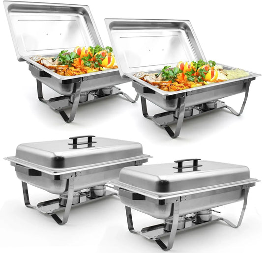 Scaldavivande da buffet SS201, 9 L, professionale, ristoranti, ristorazione, acciaio inox, Set 4 Scaldavivande LEUTHERIA, 9L capacità