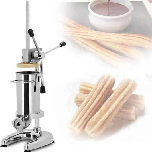 Macchina per ciambelle, donut maker, acciaio inox, Macchina manuale in acciaio inox con 5 beccucci