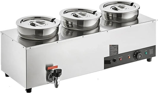 Pentola e padella, 1200 W, ristoranti, acciaio inox, Scaldazuppa elettrico con 2/3/4 * 7