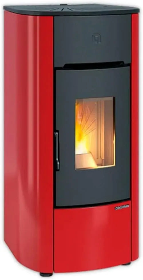 MARIELLA, 7 kW, Stufa a Pellet, Ventilata, colore Bordeaux