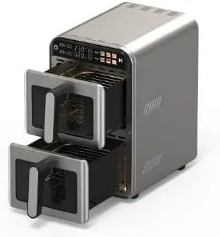 Friggitrice ad aria, display digitale, acciaio inox, Inox/PP