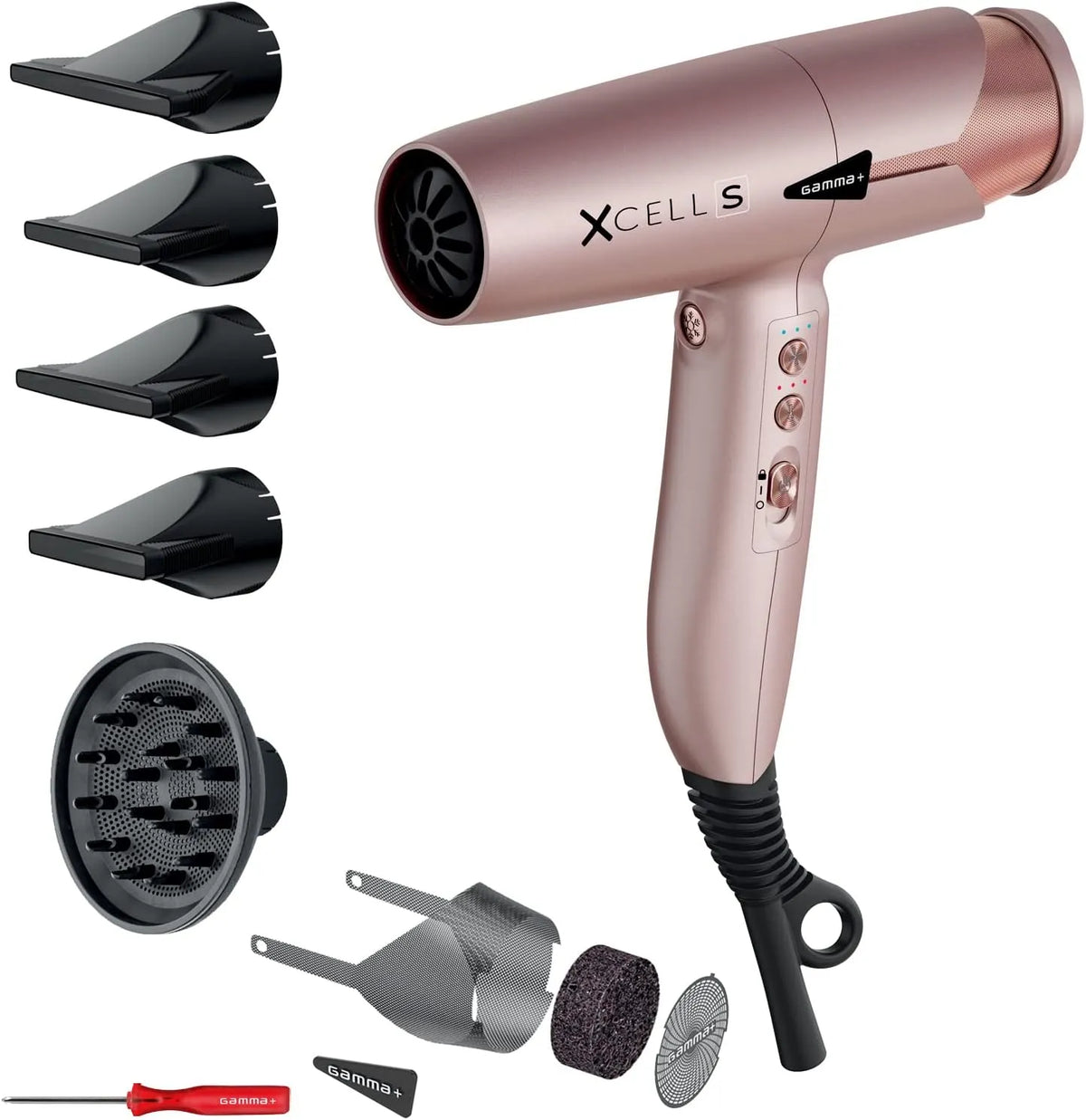 Silenzioso, Asciugacapelli Ionico XCELL S, per Tecnologia autopulente, Phon Capelli Ultraleggero 290 gr con Azione Battericida Sanificante, Smart