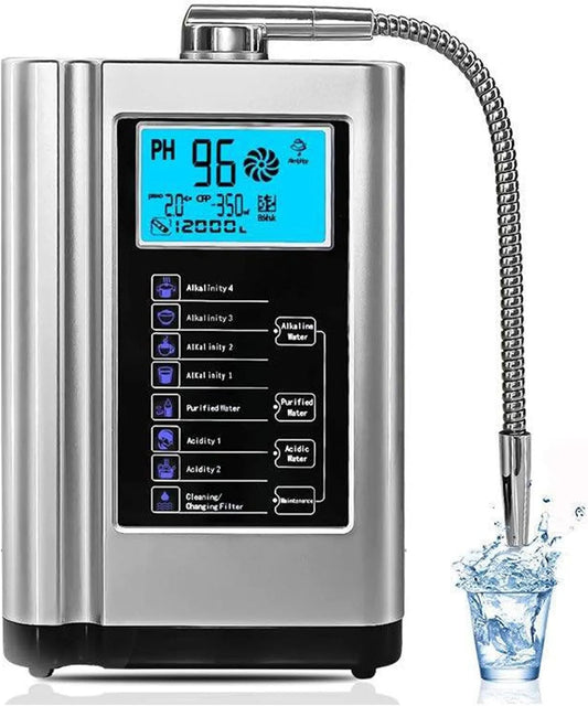 PH 3 AG7.0 Macchina per Acqua, generatore, display LCD, argento, per Acqua alcalina AG7.0, 3,8 Pollici
