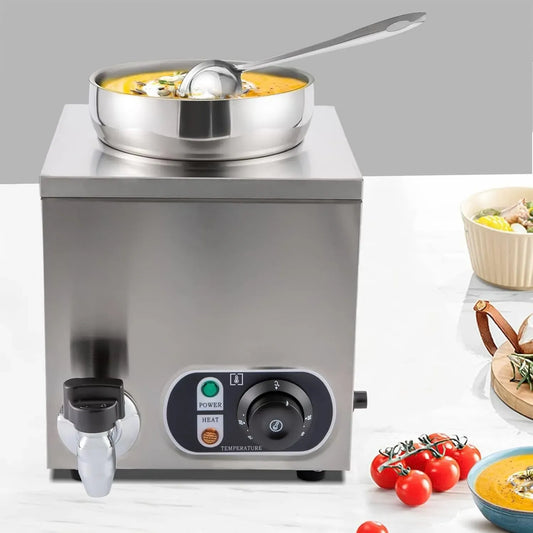 Pentola e padella, professionale, 2 zone di temperatura, acciaio inox, Scaldazuppa Elettrico Commerciale da 4 l/4,2 QT