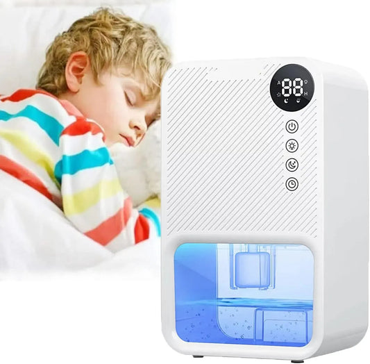 Deumidificatore, portatile, touch, ampio serbatoio, serbatoio da 1000 ml per cantina e bagno, luce ambientale a 7 colori, touch screen