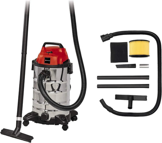 Einhell TC-VC 1930 S bocchetta scarico liquidi, 1500 W, Bidone aspira solidi e liquidi, depressione 190 mbar, vano 30 l, depre ione 190 mbar
