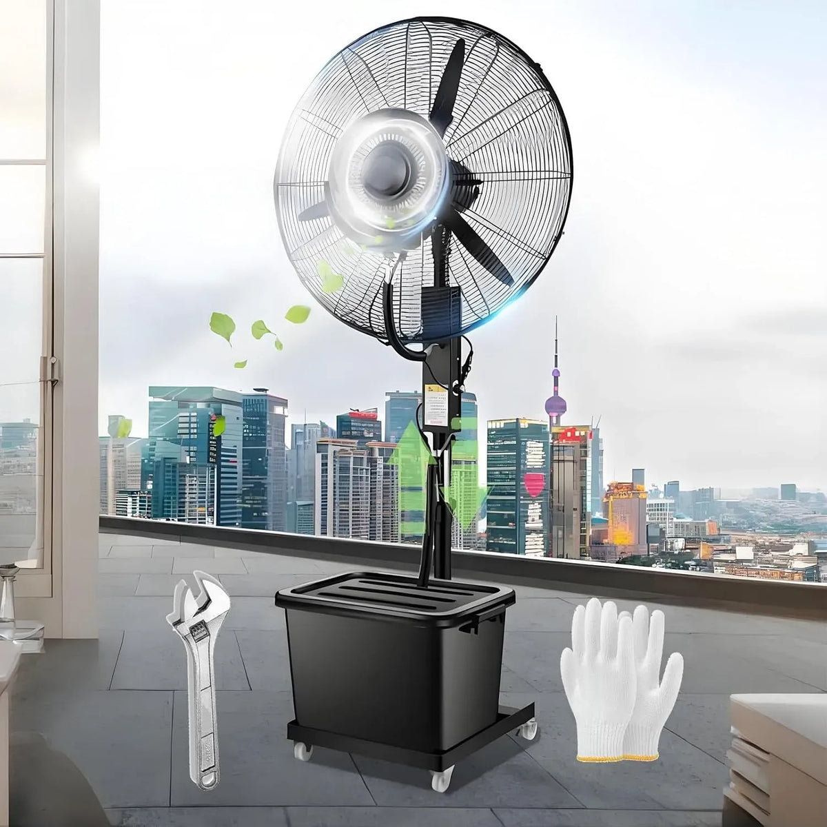 Ventilatore 26in 30in, esterno, industriale, nero