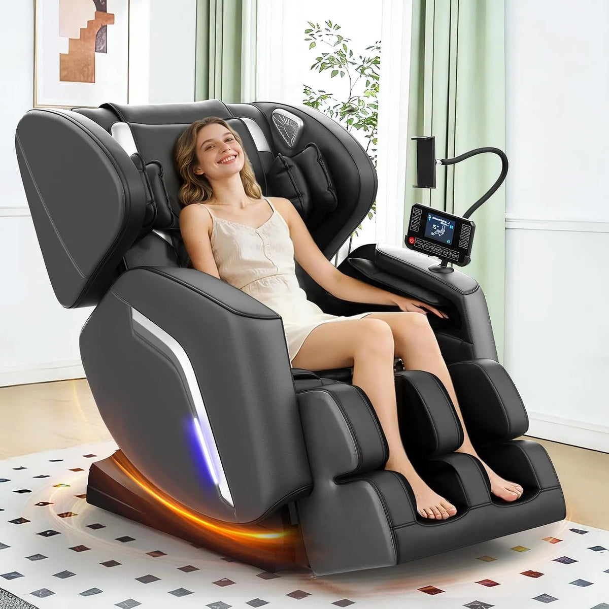 Poltrona relax con massaggio, touch, Bluetooth, Controllo Tramite Smartphone, 14 Rulli Massaggianti, Controller Touchscreen, Altoparlante Bluetooth