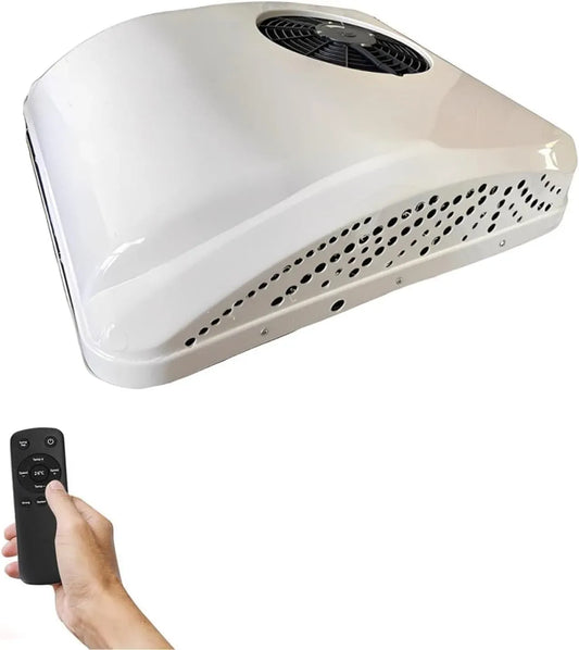 Condizionatore, 30 × 17 cm, 12 V, Condizionatore 12V/24V, Inverter, Inverter ad Alto Flusso d'Aria, Foro Tetto 30 × 17 cm 60V