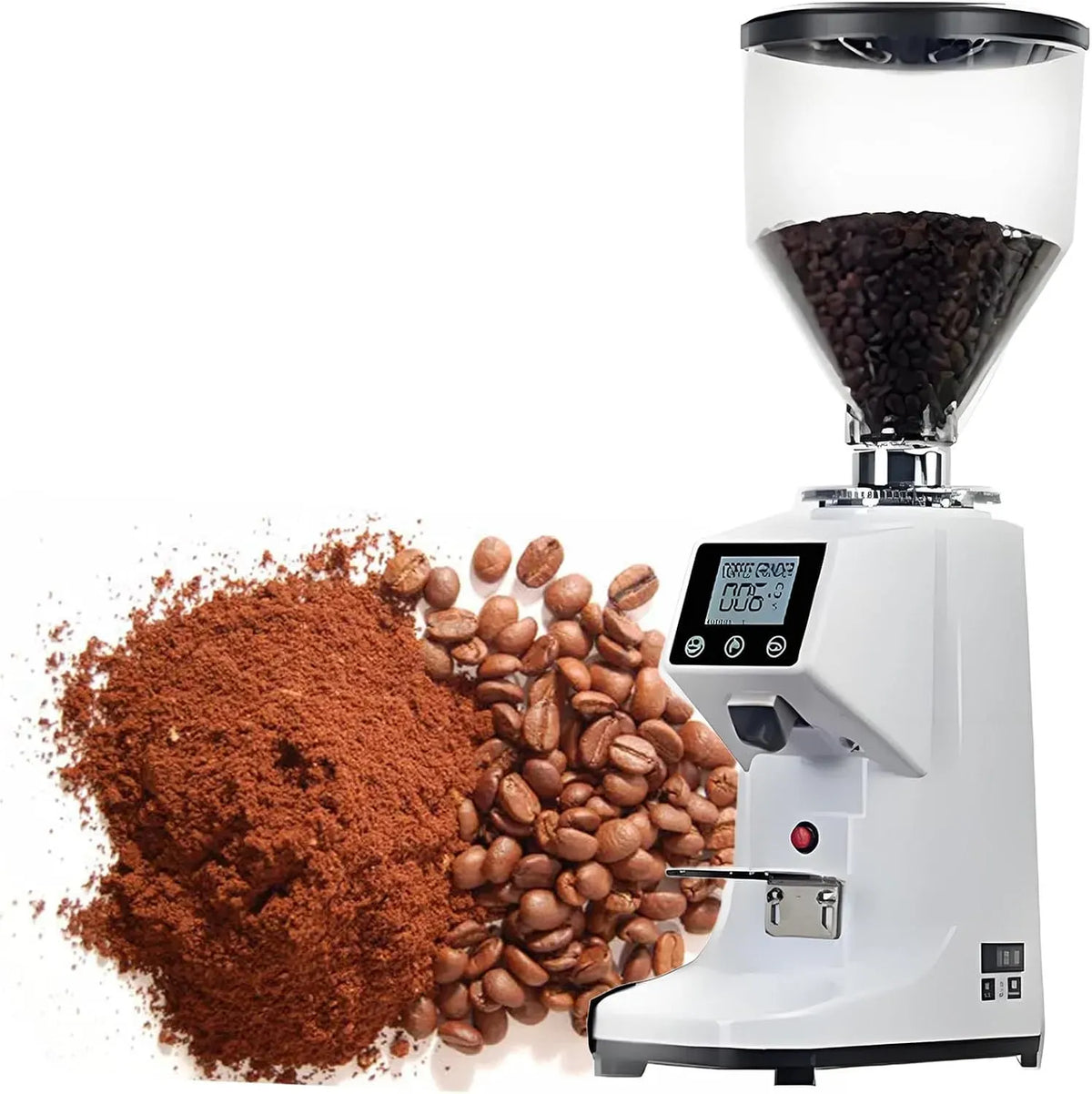 per Uso Domestico E Commerciale White, 19 Macinacaffè Regolabile per caffè Espresso, Lama in Acciaio Inox da 60 Mm, Macinacaffè Professionale per