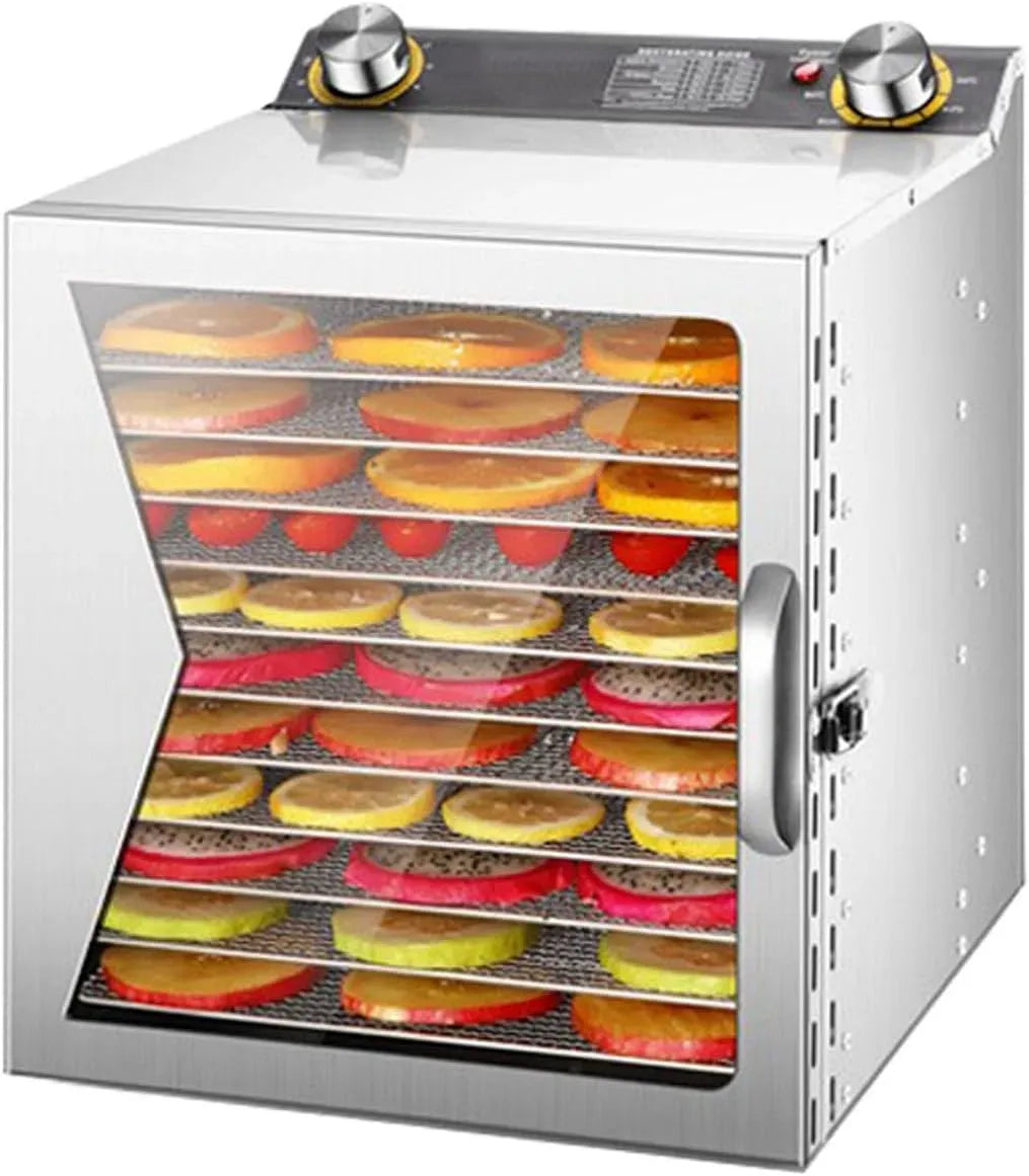 Asciugatrice 12-Layer, 30 a 90 °C, timer, professionale, acciaio inox, Funzione Timer Fino a 12 Ore, 6-18 Vassi