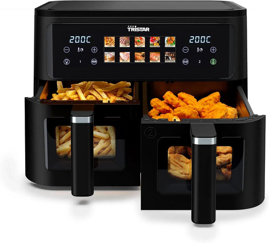 Friggitrice ad aria FR-9075, 9 L, 2500 W, 10 programmi, timer, Rivestimento Senza PFAS, Timer Regolabile, 9 L Totali