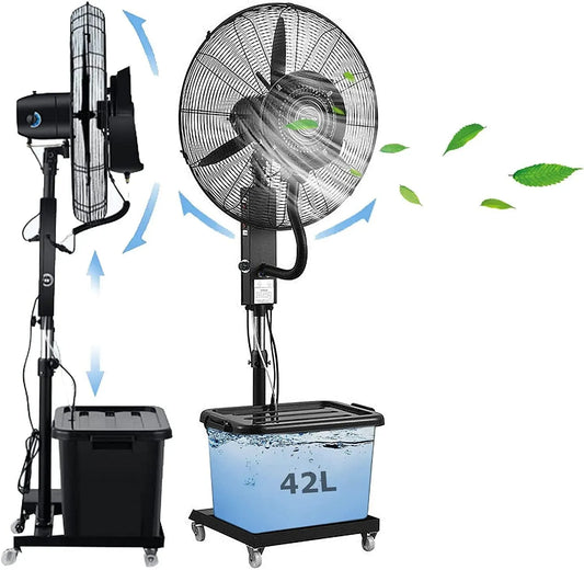 Ventilatore, 42 L, ampio serbatoio, alta velocità con serbatoio 42L per serre, oscillante 90°