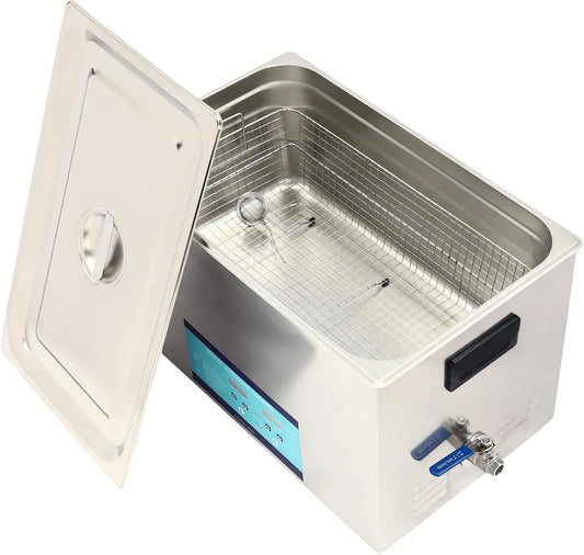 vasca per pulizia a ultrasuoni, Pulitore, 30 L, 600 W, 0 a 80 °C, industriale, acciaio inox, per la pulizia ad ultrasuoni per gioielli