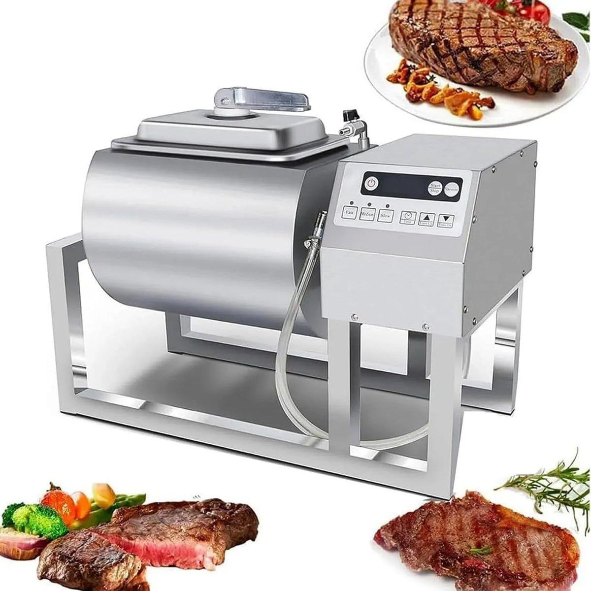 36lb Elettrico, Silenzioso, per Automatico, Marinatore Sottovuoto Verticale 18l, In Acciaio Inox per Carne E Verdure, Pollo
