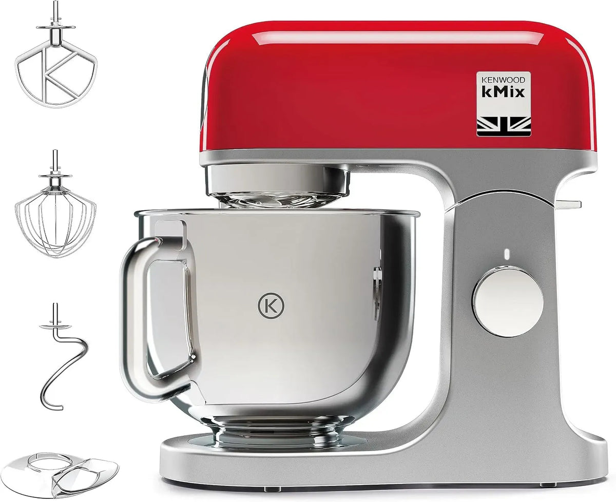 Kenwood KMX750RD Accessorio per elettrodomestico, 5 L, 1000 W, dimensioni personalizzabili, acciaio inox, rosso, 3 Ganci di Miscelazione