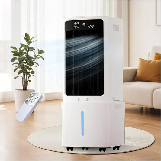 E 3 Perfetto per Camera Da Letto, per Telecomando Incluso, Raffrescatore Evaporativo Portatile Da 12 L, 3 In 1 con Timer Da 12 Ore, 3 Modalità