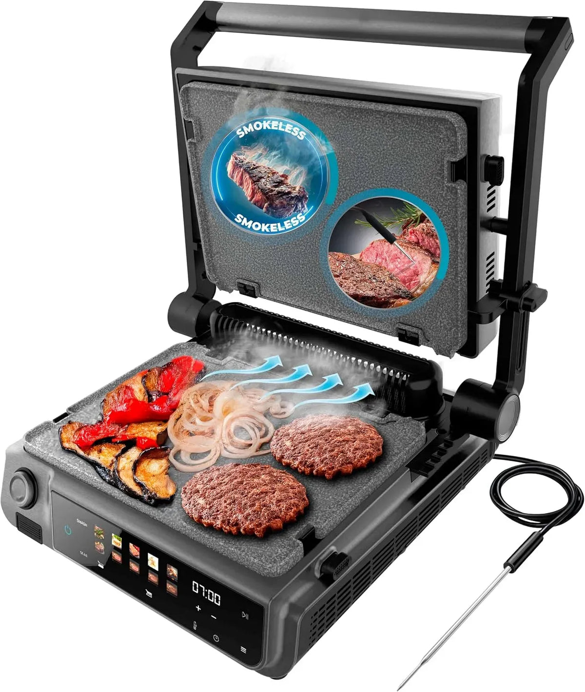 Cecotec Griglia, Grill, 30 x 21 cm, 2000 W, acciaio inox