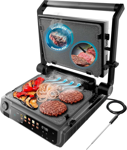 Cecotec Griglia, Grill, 30 x 21 cm, 2000 W, acciaio inox