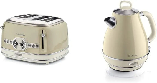 Bollitore elettrico, 1,7 L, 1600 W, 2000 W, acciaio inox, Ariete 156 Tostapane Vintage 4 Fette