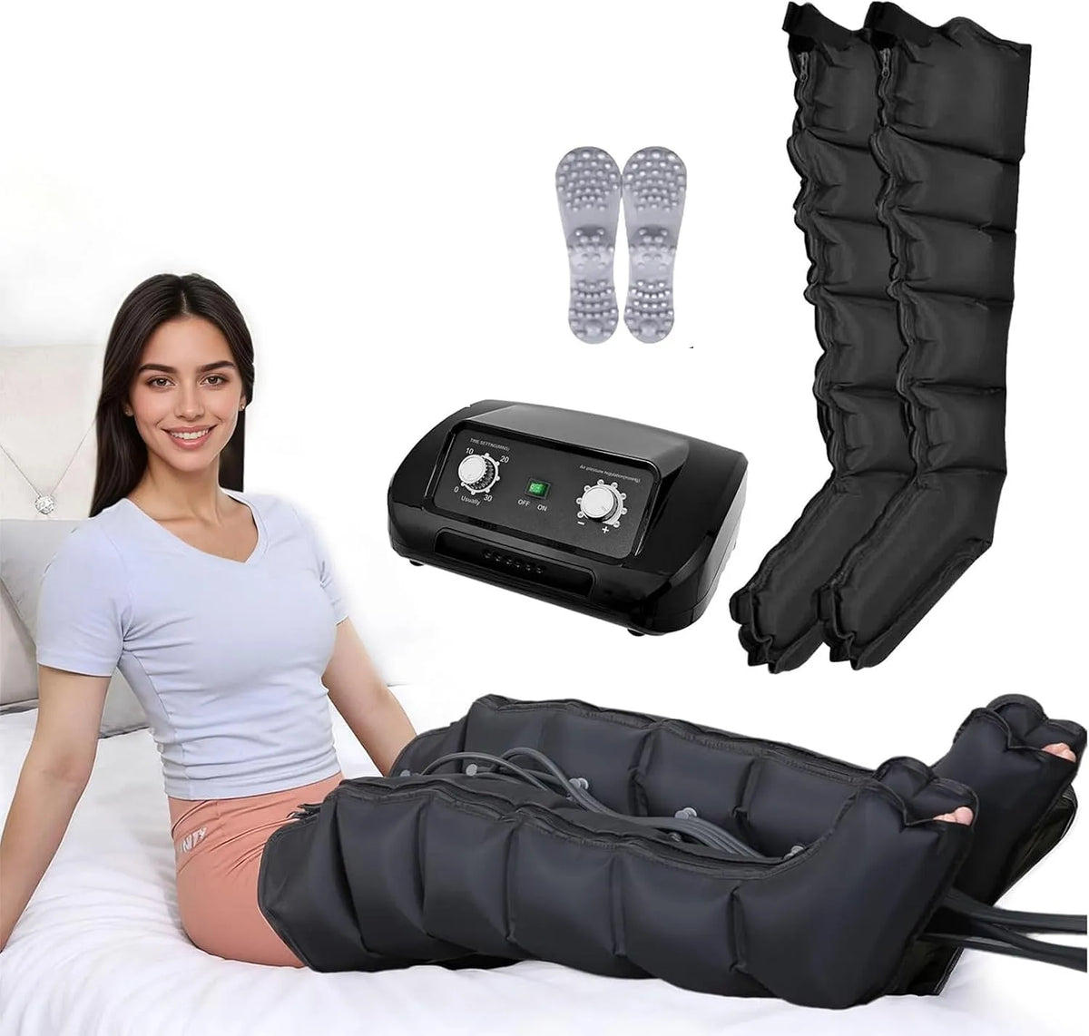 Pressoterapia, dispositivo pressoterapia per gambe, timer, professionale, per Casa Professionale