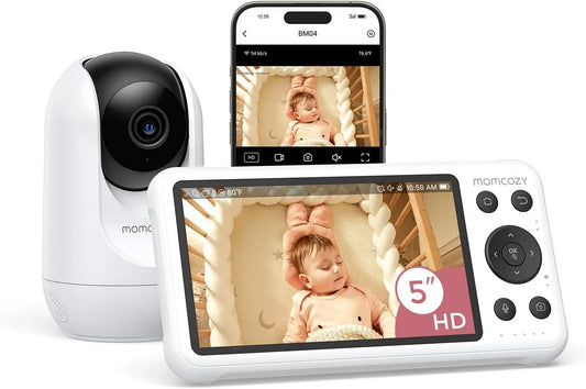 Monitor, momcozy BM04 1080P, Wi-Fi, schermo per PC, monitor video per bambini, BM04 baby monitor video e audio