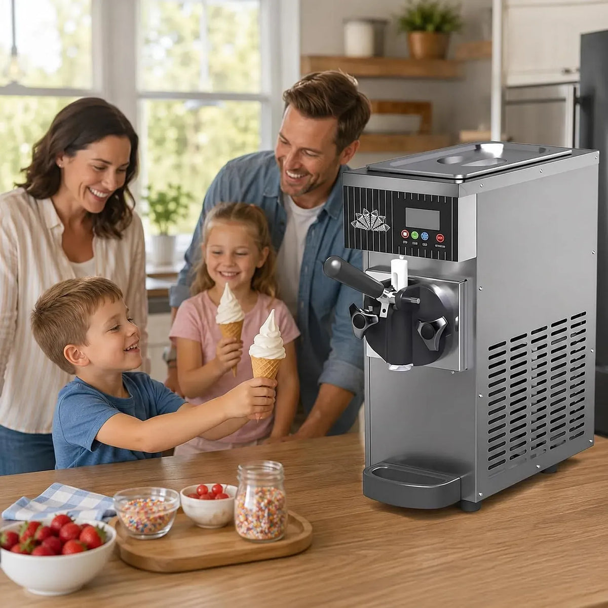 macchina per gelato e sorbetto, macchina da caffè elettrica, 450 W, 5 kg, display LCD, professionale, per Yogurt caffè Snack Stainless